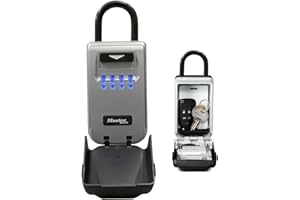 Master Lock Sejf na klucze z podświetlanym kodem numerycznym [Medium] [odporny na warunki atmosferyczne] [prasowany] 5424EURD – sejf na klucze, szary, M