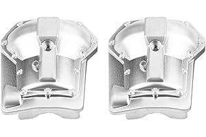 Dilwe Couvercle de Carter d’essieu en métal pour essieux arrière Avant de Traxxas TRX4 1/10 RC Crawler(Silver)