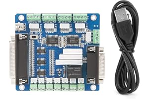 RIUTY Akozon Schrittmotor-Antriebsplatine, MACH3 5-Achsen-Schrittmotortreiber CNC-Bruchschutz-Schrittmotortreiber LPT-Schalter MACH3-Schnittstellenkarte, DC5V-Netzteile oder Stromversorgung über USB