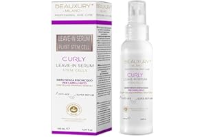Beauxury Milano Curly Leave In Serum per Capelli Ricci Definiti con Effetto Naturale, Siero Azione Anticrespo e Anti-Age con Staminali Vegetali, Termoprotettore Nutriente da 100 ml