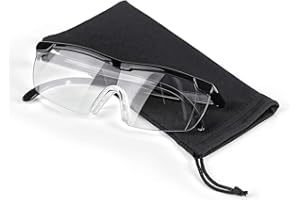 EASYmaxx - Occhiali con lente d'ingrandimento, 160% di ingrandimento, ideali per leggere e lavorare, custodia inclusa