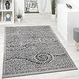 Alfombra De Diseño Pelo Corto Clásica Mosaico Aspecto De Piedra Gris Plata, Grösse:80x150 cm