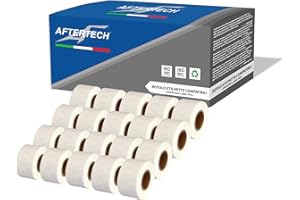 Aftertech 20 x 99010 28 x 89 mm Rollos de etiquetas adhesivas compatibles (130 etiquetas/rollo = 2600 totales) para Dymo LabelWriter Seiko SLP etiquetadoras impresoras S0722370 20 x 99010