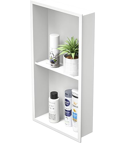 Neodrain Niche Murale En Acier Inoxydable 30x30cm - Étagère De Douche Sans Rebord, Design Moderne