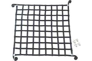 ‎LASIPROFI LASIPROFI - PKW Ladungssicherungsnetz aus Gurtband | Praktisches Gepäcknetz für das Auto. Ideal für den Transport. | Größe: 900x900mm | Farbe: schwarz