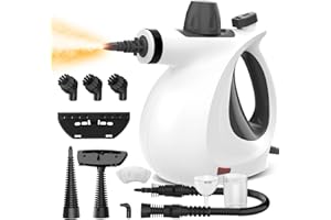 AUIFFER Vaporeta Limpieza Hogar, 11 Accesorios, 3,2 bar de Presión de Vapor, para Eliminar la Suciedad Vaporeta, 1050 W Vaporeta de Mano para Limpiar Suelos, Muebles Tapizados y Coches