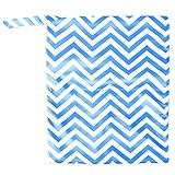 Wickeltaschen Wasserdichte Reißverschluss Tasche Waschbar Wiederverwendbare Windeltasche Blaue und weiße Ripple Muster - 8