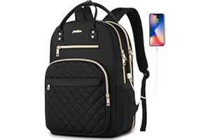 ‎YAMTION YAMTION 17.3 Zoll Schwarz Rucksack Damen,Schulrucksack Frauen Schultasche Mädchen Teenager Tagesrucksack mit USB und Laptopfach für Schule Universität Büro Arbeit Stadt