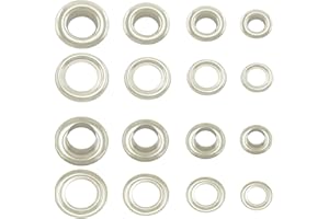 Getmore Parts Ojetes de Metal con Arandelas, Remaches, latón, inoyidable (Plateado, 10 mm)