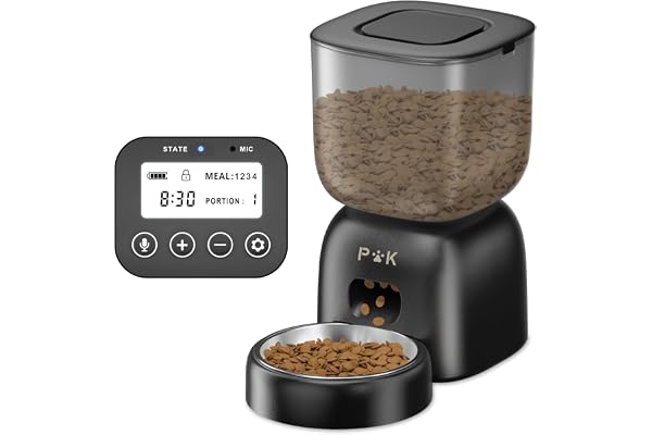 PUPPY KITTY Distributeur Croquettes Chat Automatique, Autonomie de la Batterie jusqu'à 180 Jours, 3L Programme d'alimentation Personnalisé, Enregistrement Vocal 10S, 1-4 Repas par Jour