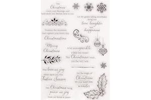 arriettycraft Timbri in gomma trasparenti per biglietti di Natale, decorazioni e album di ritagli, fai da te, album di ritagli, timbri in gomma per artigianato