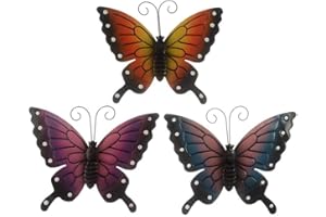 Green Jem Mariposas de Metal para Exteriores, 3 Colores, diseño de Mariposas