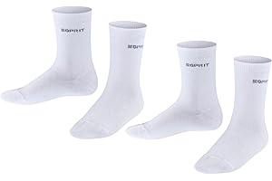 Esprit unisex niños Foot Logo 2-Pack calcetines transpirable sostenible ecológico algodón refuerzo resistente costura plana suave para dedos sin presión lisos 2 pares