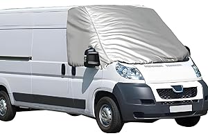 QENETY Copertura per parabrezza termico esterno per Ducato 2006-2024, colore argento, pieghevole, antigelo, impermeabile