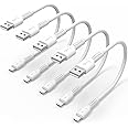ULIFTUS 6 inch iPhone Charge Cable Short 0.5ft 5Pack USB to Lightning Cord for Fast Charging Stations Compatible with Apple iPhone 12 11 Pro Max Xs 8 7 6 5 Plus iPad Air/Mini