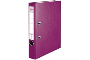 Herlitz Segregator Q.file | Grzbiet 5 cm | Powelkany Folią PP | Organizer Biurowy na Dokumenty A4 | Wymienna etykieta | Mechanizm dźwigniowy z listwą dociskową | Mieści 350 kartek | jagodowy