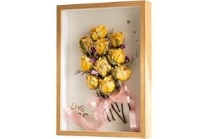 marysgift Shadow Box Frame 15x20 cm Deep Picture Frames 3 cm Inner Depth Wooden Shadow Box for Baby Wedding Favours Photos Flowers Tickets (Wooden,8")