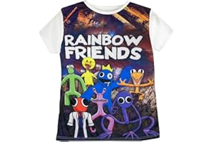 VICYOL S&D Camiseta de Rainbow Friends de Manga Corta para Niño o Niña, Diseño de Amigos del Arcoiris.