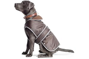 Ancol Muddy Paws All Weather Stormguard Dog Puppy Coat Chocolate - Waterproof Pet Jacket - Fleece Lining and Chest Protector - Elasticated Neck & Leg Straps - 60 cm Length up to 86 cm Girth - XL
