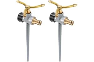 Caossuixin 2pack Metal Garden Sprinklers for Lawns, 360 Degree Lawn Sprinkler on Spiked Base, Automatic Water Sprinkler, for Lawn, Garden & Yard