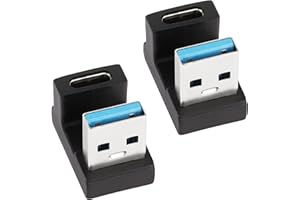 QIANRENON Adapter USB 3.1 na USB C w kształcie litery U, 10 Gb/s, 180 stopni, USB A3.1, złącze wtykowe typu C, obsługa ładowania 5V/3A Fsat OTG, do komputera PC, laptopa Power Bnak, 2 szt