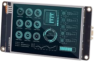 Nextion 3.5″ Enhanced HMI Display Module NX4832K035 Resistive LCD-TFT Touch Screen 480*320 Compatible for Arduino and Raspberry Pi, with RTC Function, Suitable for 3D Printers, Vehicle HMI, etc.