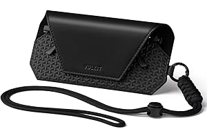 VULKIT Étui à Lunettes en Cuir Portable pour Femmes et Hommes - Housse Mince pour Lunettes de Soleil - Étui Unisexe Compatible avec la Majorité des Lunettes Standard