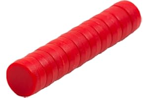 Magnetastico | 10 aimants puissants en néodyme avec revêtement de Protection|12x6 mm| Couleur Rouge| Mini aimants Tableau magnétique aimant frigo Magnet Tableau Blanc petit aimant rond, aiment neodyme