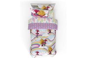 Franco DreamWorks Trolls 3 Band Together Kids 5 Piece Bedding Super Soft Reverisble Comforter and Sheet Set with Sham, Twin, (Officially Licensed Product)
