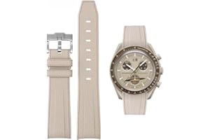 HEYOZURY 20mm Cinturino per Orologiper 20mm Omega x Swatch MoonSwatch Orologio Rolex Orologio in Silicone Uomini con Chiusura In Acciaio Inox Bracciale di Ricambio Originale Omega Speedmaster