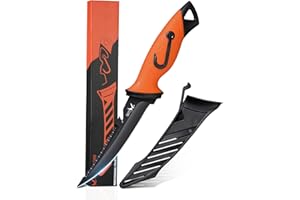 Golden Bird Cuchillo deshuesador, Cuchillo para carne de 15cm 5Cr15mov con funda Cuchillo filetero con mango ergonómico para carne y aves