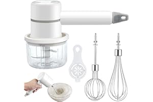 ETELIAR Sbattitore Elettrico Senza Fili, Frullatore con ricarica USB con Due Frullini di Ricambio e Separatori per Tuorli per Torte, Salse, Panna (Bianco)