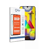 KZY İLETİŞİM Samsung Galaxy M31 ile uyumlu Tam Kaplayan 21D Temperli Ekran Koruyucu Cam