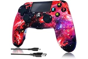 CHENGDAO Controller Wireless per PS4, Gamepad Double Shock ad alte prestazioni compatibile con Playstation 4 / Pro / Slim / PC con funzione audio, Mini LED - Galaxy