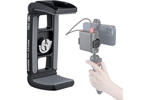 ARNARKOK Power Bank uchwyt zaciskowy metalowy uchwyt na statyw do telefonu, klatka na aparat, z otworem na śrubę 1/4 cala, uchwyt na zimną stopkę, klips do uchwytu na telefon [gruby futerał i