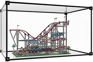 VAVAVIA Vetrina acrilica, Vetrina impilabile trasparente, Vetrina da collezione Antipolvere Self-assembly con porta per le figure del giocattolo Automobili modello che raccolgono le figure (55x30x40cm)