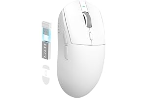 AJAZZ AJ139 PRO X SUPERLIGHT Bezprzewodowa Mysz do Gier,Ultralekka(59g),Pixart PAW3395 Czujnik Optyczny,26000DPI,2.4 Ghz/USB C Przewodowa,6 Programmable Buttons,200 Hours Battery Life,do PC/MAC —Biała