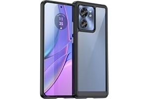 PEIYE Przezroczyste etui do Motorola Edge 40, smukły, przezroczysty tył z odporną na wstrząsy miękką ramką z TPU (czarne)