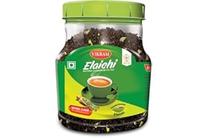 VIKRAM Elaichi CTC Tea | 100% Natural Ground Cardamom blended with Assam Tea | Flavorful, and Aromatic Blend Perfect for a Bold and Refreshing Brew | Premium Black Powder | No Added Essence - 500 gram