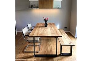 LIVE DISTANCE SHOPPING MyTimber® Solid Oak Table Top Made of Real Wood, Tree Edge or Straight Edge, Natural or Oiled, An eye-catcher for any room (Straight Edge - Oiled, 160 x 80 cm)