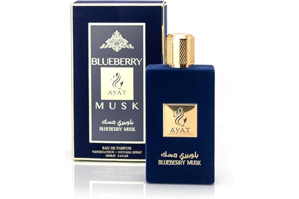 AYAT PERFUMES - Parfum BLUEBERRY MUSK 100 ml Agrumes Bergamote Pêche Vanille Musc - Pour Homme et Femme Unisexe - Senteur Arabian Orientale Parfum Dubaï