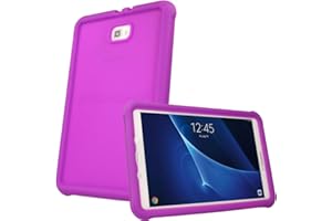 TECHGEAR Coque Bumper pour Samsung Galaxy Tab A 10.1 Pouces 2016/2018 (Séries SM-T580) Coque de Protection Caoutchouc Résistante aux Chocs avec Bords et Coins Renforcés + Film de Protection [Violet]