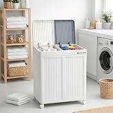 Mega Boy Havalandırmalı &Ccedil;amaşır Sepeti - 100 Litre Oyuncak Kutusu - Tekerlekli - &Ccedil;ift B&ouml;lmeli 2x50 LT - 49.5x36x61 cm - PP+ T