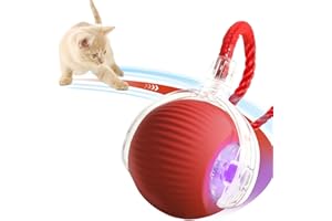 Xaoqin Smart Moving Cat Ball Toy - 360° Interactive Cat Toy for Indoor Cats, Upgraded Automatic Kitten & Adult Cat Toys - Gift for Cats (1 Red)