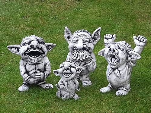 Steinfigur Nr.407 Der Troll RICKI mit Blume XL ca. 47 cm ca. 28 kg Wetterfest - 6