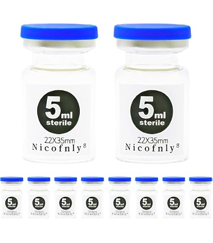 Leere sterile kleine Glasflaschen mit Messleitung, Kaffee/transparente Probenflaschen mit Schraubverschluss, Flüssigprobenahme für Bernstein, 3 ml, 12 Stück