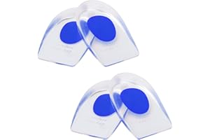 TYRZOL 2 Pair Silicone Gel Heel Cups Heel Cushion Pads for Plantar Fasciitis Medical Grade Shoe Inserts,Silica Orthotic Gel Pads Cushions Insole for Bone Spurs Pain Relief Sore Heel Pain and Foot Care