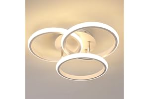 Comely Plafonnier LED Moderne 40CM, 40W 4500LM Lampe de Plafond Chambre Rond Lumiere Chaude 3000K, Luminaire Plafonnier Blanc en Aluminium pour Salon, Cuisine, Salle à Manger