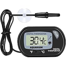 Temperature Alarm Digital Aquarium Thermometer With Alarm - LCD Water Temperature Monitor For Fish Tanks °C/°F Water Temperature Meter