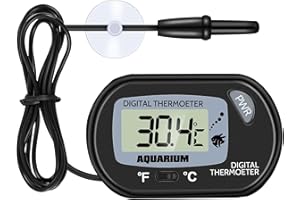 Zacro Termómetro Acuario - LCD Digital Termómetro Acuario con Ventosa y Sonda de Inmersión para Acuario, Terrario
